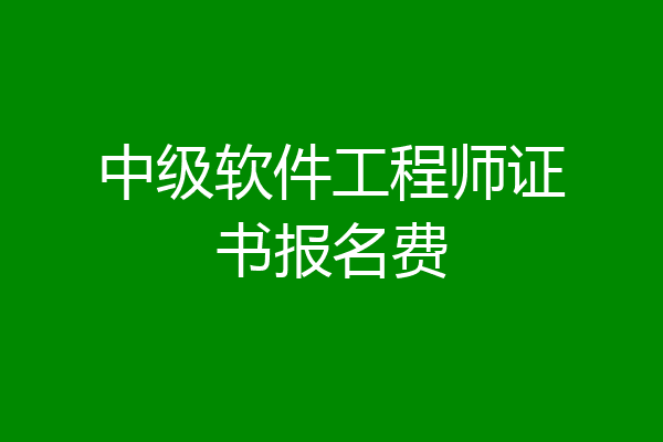 中级软件工程师证书报名费