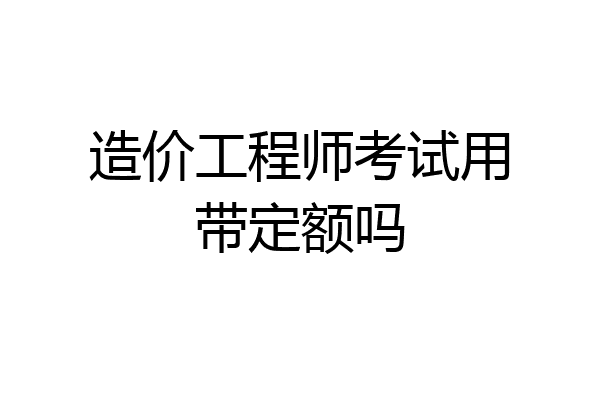 造价工程师考试用带定额吗