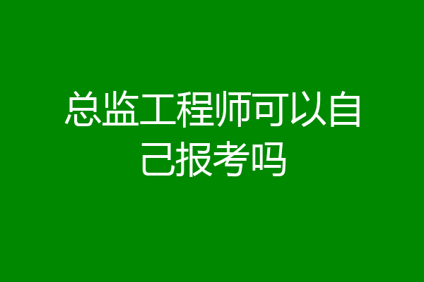 总监工程师可以自己报考吗