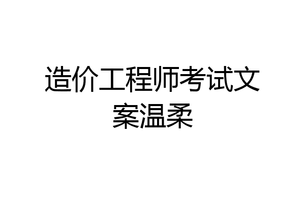 造价工程师考试文案温柔