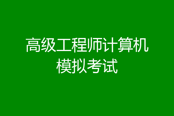 高级工程师计算机模拟考试