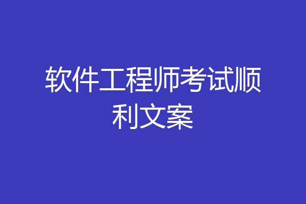 软件工程师考试顺利文案