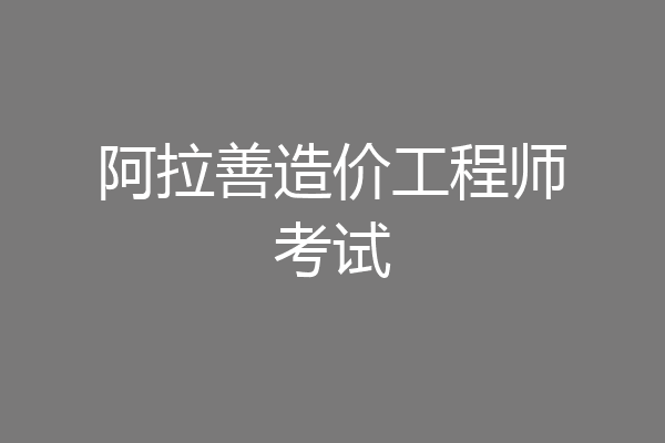 阿拉善造价工程师考试