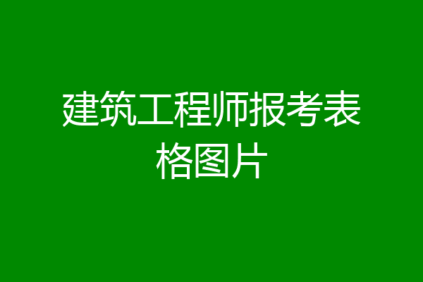 建筑工程师报考表格图片