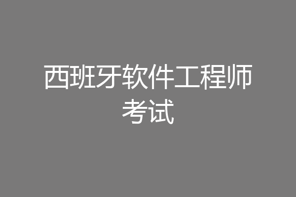 西班牙软件工程师考试