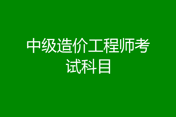 中级造价工程师考试科目