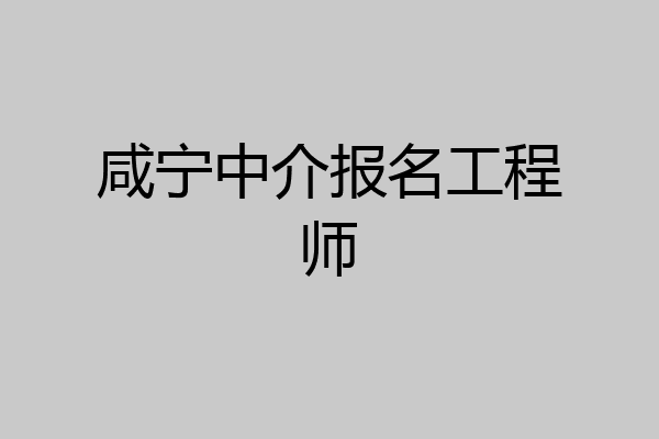 咸宁中介报名工程师