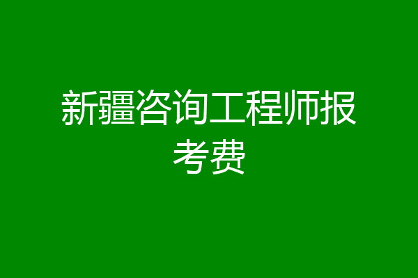 新疆咨询工程师报考费