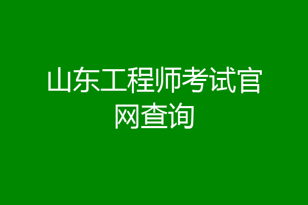 山东工程师考试官网查询