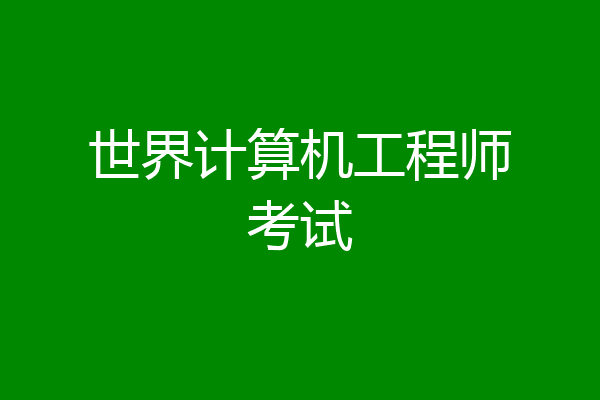 世界计算机工程师考试