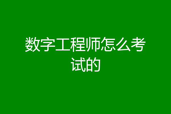 数字工程师怎么考试的