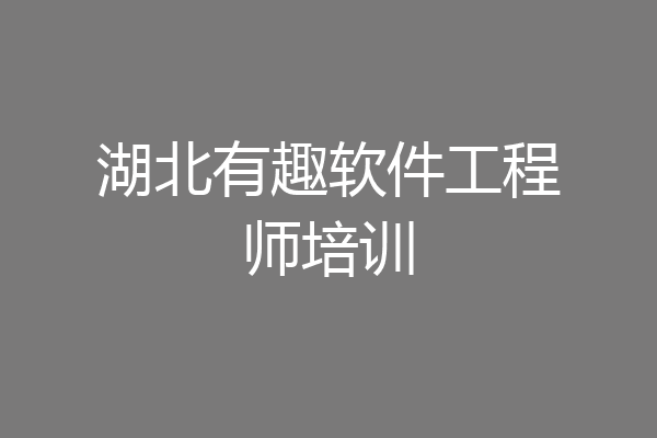 湖北有趣软件工程师培训
