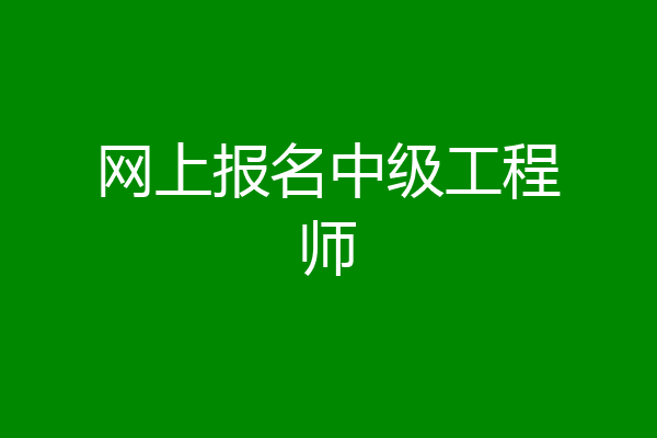 网上报名中级工程师