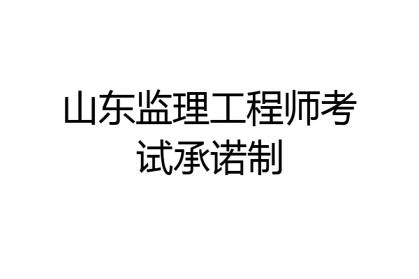 山东监理工程师考试承诺制