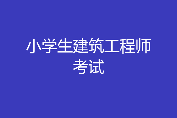 小学生建筑工程师考试