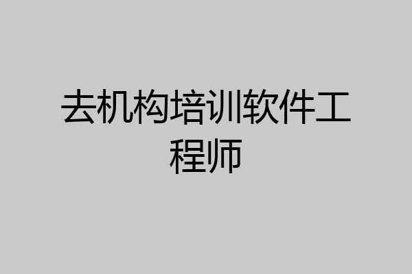 去机构培训软件工程师