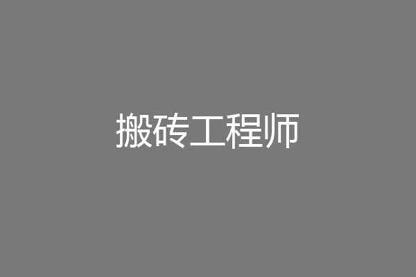 搬砖工程师