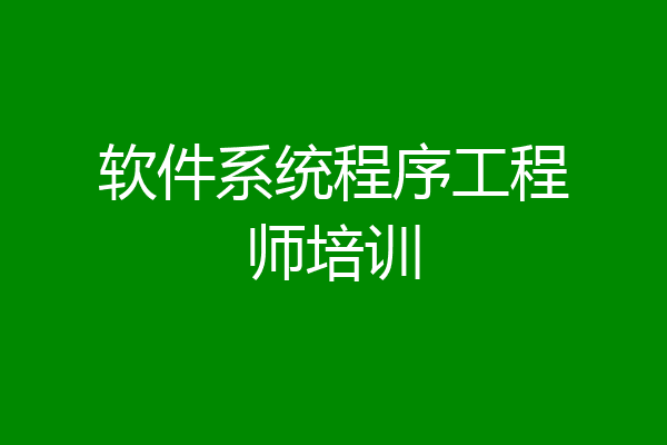 软件系统程序工程师培训