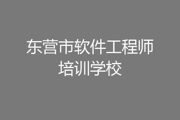 东营市软件工程师培训学校