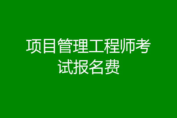 项目管理工程师考试报名费