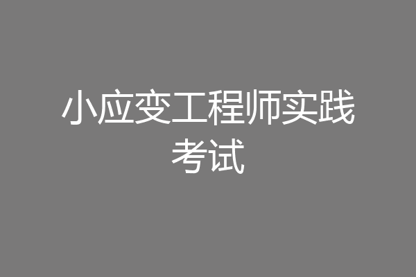 小应变工程师实践考试