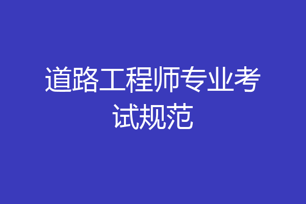 道路工程师专业考试规范