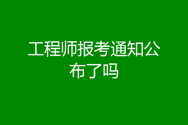 工程师报考通知公布了吗