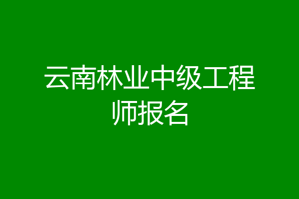 云南林业中级工程师报名