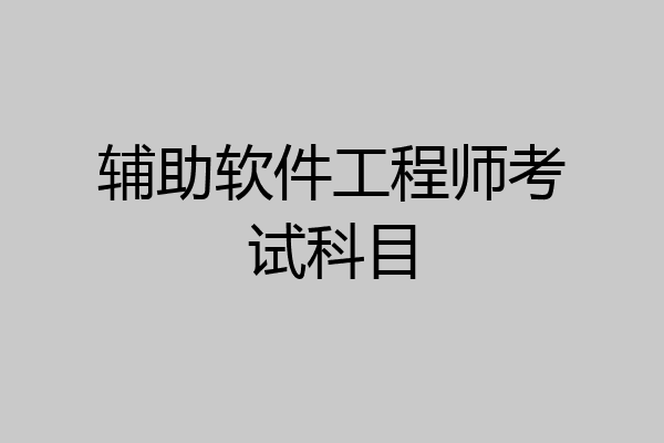 辅助软件工程师考试科目