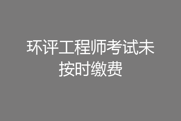 环评工程师考试未按时缴费