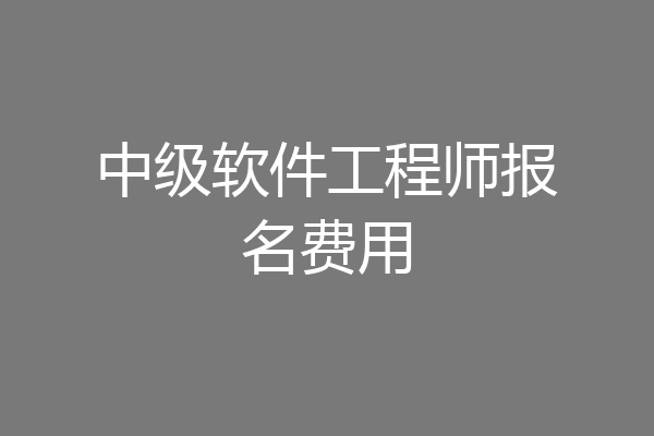 中级软件工程师报名费用