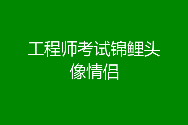 工程师考试锦鲤头像情侣