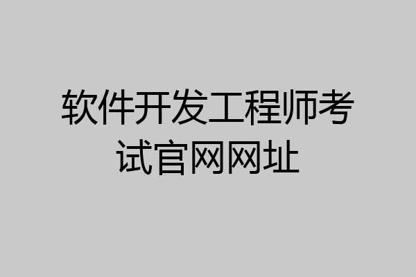 软件开发工程师考试官网网址