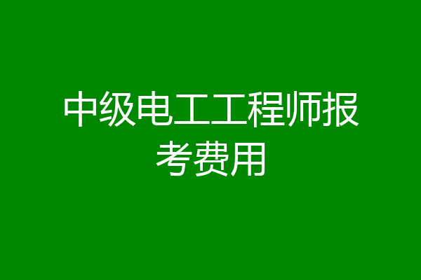 中级电工工程师报考费用