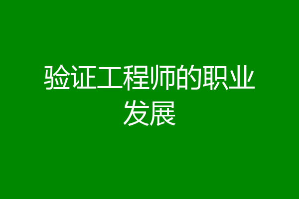 验证工程师的职业发展