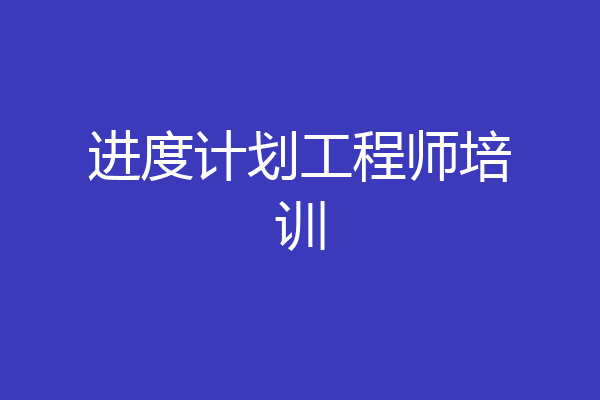 进度计划工程师培训