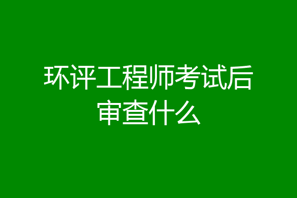 环评工程师考试后审查什么