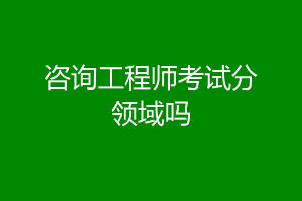 咨询工程师考试分领域吗