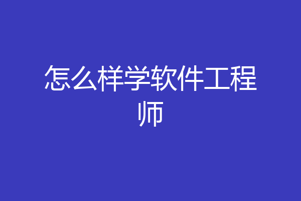 怎么样学软件工程师