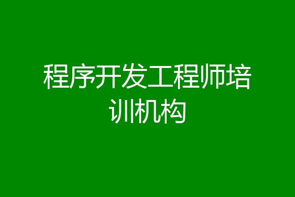 程序开发工程师培训机构