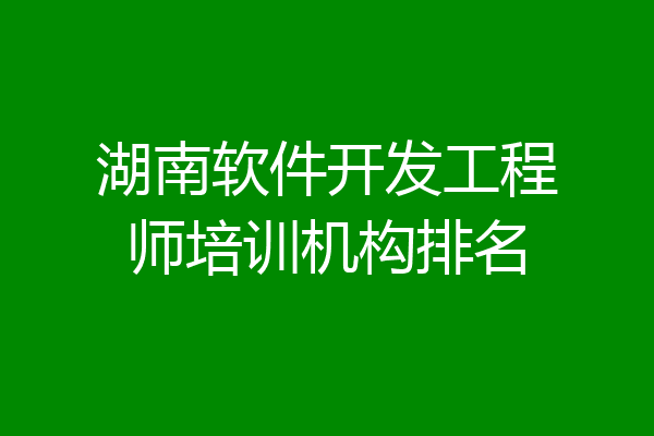 湖南软件开发工程师培训机构排名