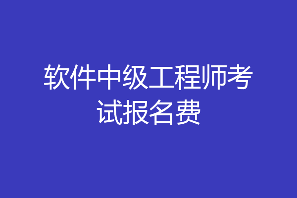 软件中级工程师考试报名费