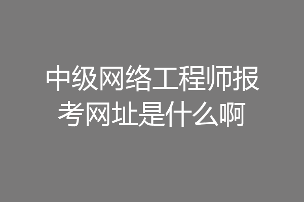 中级网络工程师报考网址是什么啊
