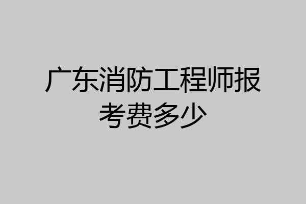 广东消防工程师报考费多少