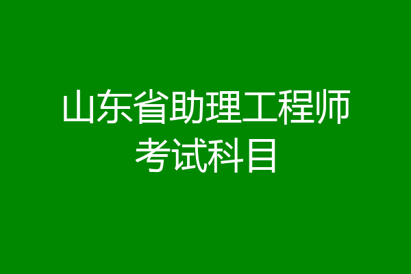 山东省助理工程师考试科目