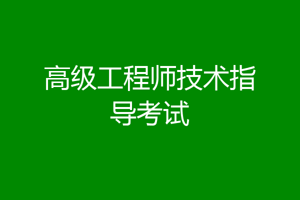高级工程师技术指导考试