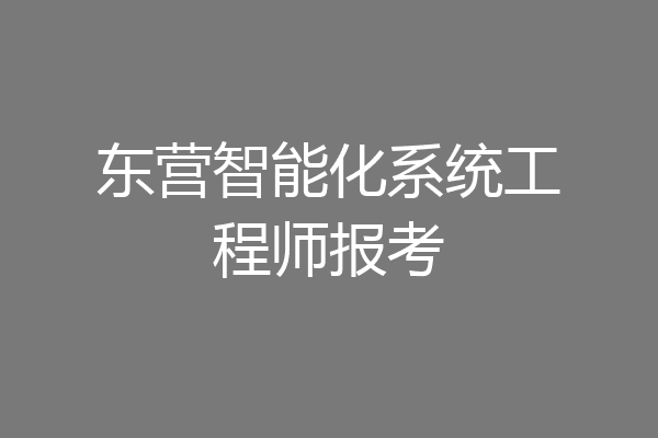 东营智能化系统工程师报考