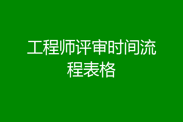 工程师评审时间流程表格