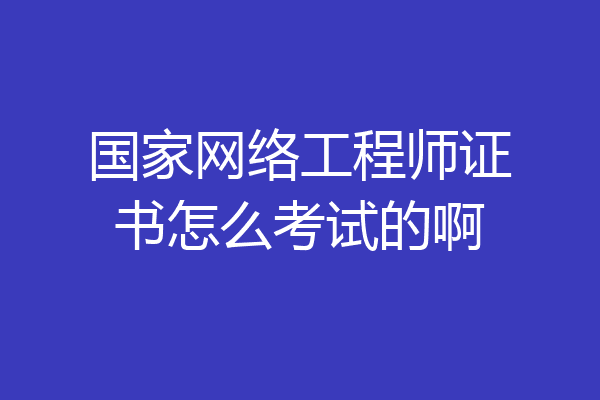 国家网络工程师证书怎么考试的啊