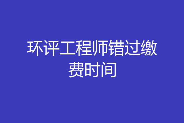 环评工程师错过缴费时间